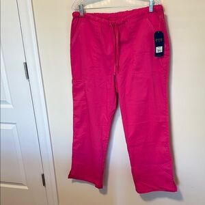 Cherokee Women’s Bright Pink Drawstring Scrubs/Pants / Size LP / Brand NWT